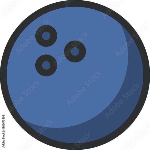Striking blue bowling ball illustration, a perfect graphic element for sports, games, and recreation related digital media