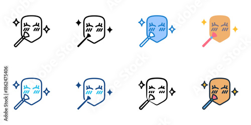 Blush icons set multiple style collection. Editable stroke 
