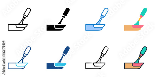 Nail polish icons set multiple style collection. Editable stroke 
