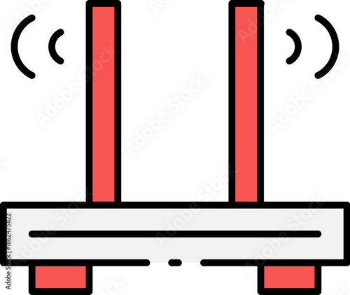 Modern Wireless Router Icon with Antennas Emitting Strong Signal for Fast Internet Access and Seamless Network Connectivity