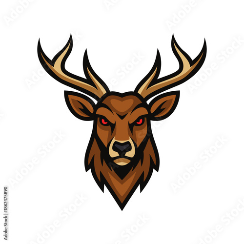 Fierce Deer Head Mascot Logo