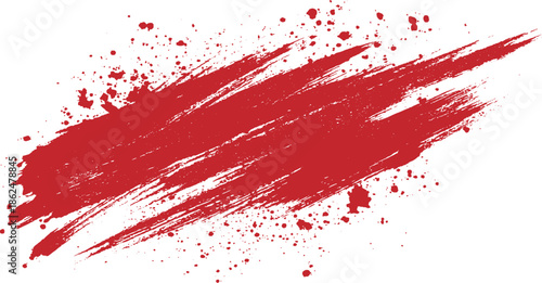 Red paint stroke , ink brush, brush strokes, brushes, lines,red paint brush stroke on a white isolated background