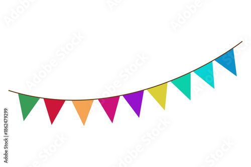 Colorful Triangle Party Bunting Banner Decoration for Celebration Event