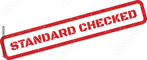 Distressed rubber stamp design conveying approval for standards, suitable for official documents or quality control processes