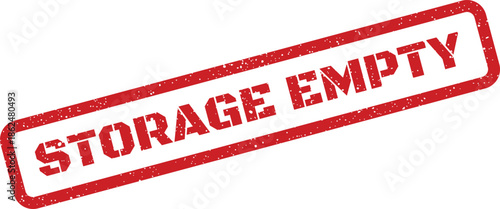 Distressed rubber stamp effect conveys a STORAGE EMPTY message, useful for digital interface or system status