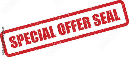 Distressed rubber stamp graphic showcasing the phrase special offer seal for indicating validated promotions