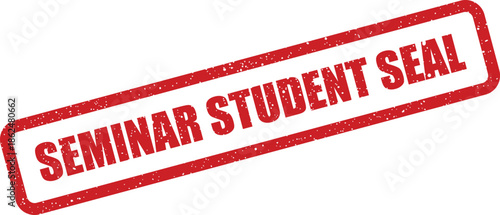 Distressed rubber stamp graphic showing SEMINAR STUDENT SEAL for official student validation or attendance confirmation