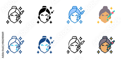 Serum icons set multiple style collection. Editable stroke 
