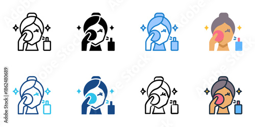 Toner icons set multiple style collection. Editable stroke 
