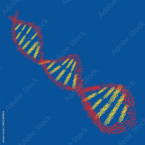 Handdrawn DNA Double Helix Science and Biology Illustration