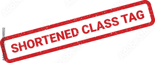 Distressed textured rubber stamp graphic displaying a shortened class tag for organization and identification purposes