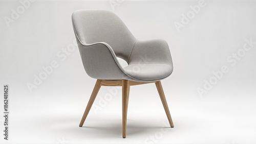 Black leather armchair isolated on a clean background showcasing modern furniture design