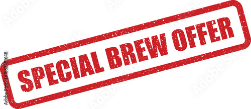Grunge rubber stamp illustration displaying SPECIAL BREW OFFER text, ideal for promoting beverages and drinks