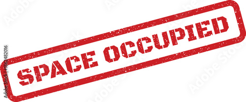 Grunge textured rectangular stamp displaying the text space occupied, indicating current usage or unavailability