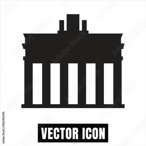 Brandenburg Gate Silhouette Vector Illustration Flat Design Iconic Landmark