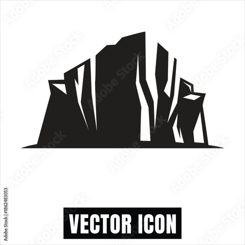 Abstract Mountain Peak Silhouette Vector Illustration, Bold Geometric Graphic Design