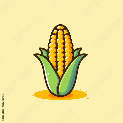 Fresh corn cartoon illustration