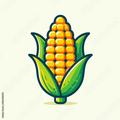 Fresh corn cartoon vector illustration