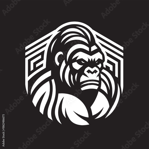 A powerful black silhouette illustration of a wild lion head vector design features a feline predator face suitable for a mascot logo or animal tattoo drawing