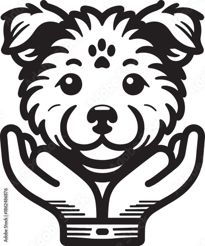 Vector illustration of a wild lion head mascot isolated on white background as a black tribal silhouette for a fierce animal tattoo or wildlife beast symbol