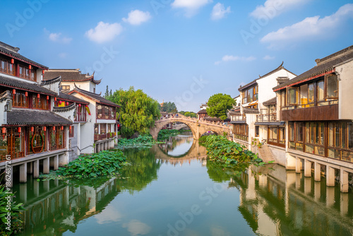 Canvas Print Landscape of Qibao Old Town in Shanghai, China