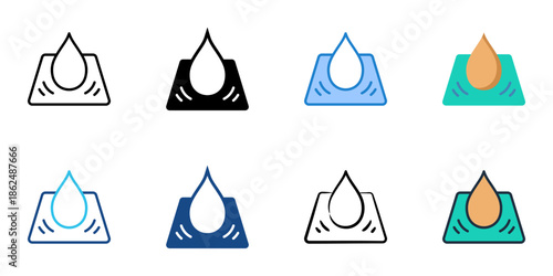 Beauty blender icons set multiple style collection. Editable stroke 
