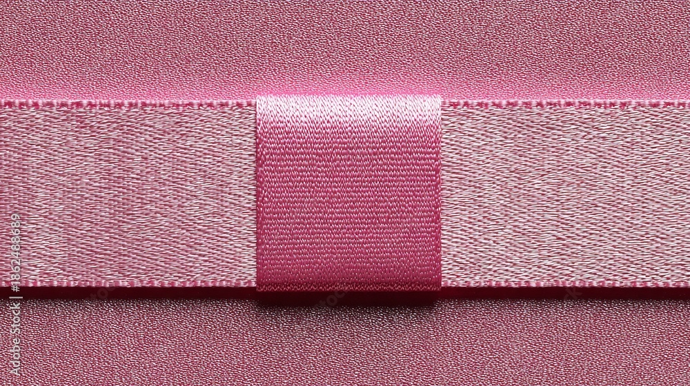 Fototapeta premium Light pink ribbon texture laid flat with clean fabric weave and smooth textile surface, realistic pastel background suitable for texture mapping, wrapping and minimalist design