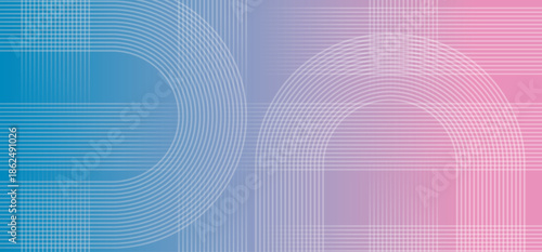 線と曲線で作られた青からピンクのグラデーションアブストラクト背景素材