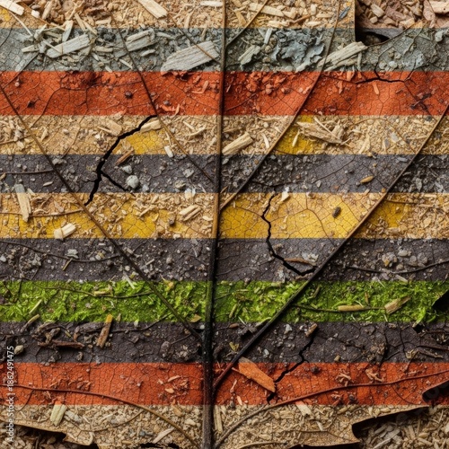 Cracked Painted Wooden Surface Closeup.