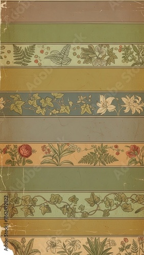 Vintage Wallpaper Patterns with Floral Designs.