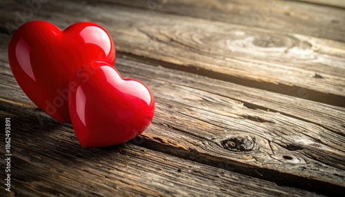 Generated image Original name(s): Red Hearts In love On Vintage Wooden Plankv