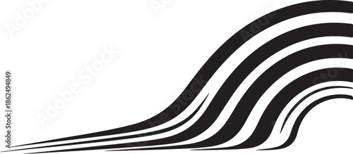 A stylized black and white graphic illustration