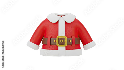 3D Render of Santa Claus Suit Jacket