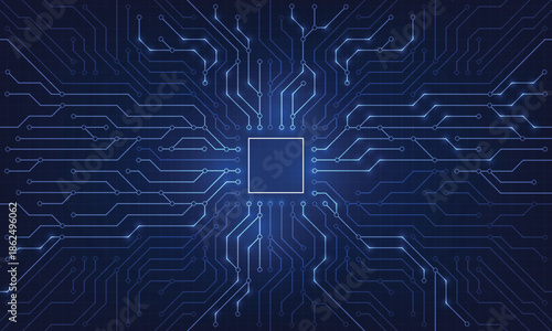 Central Processing Unit on a Digital Circuit Board.