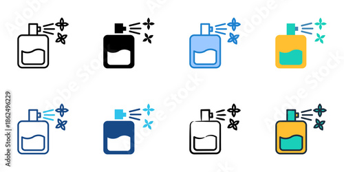 Fragrance icons set multiple style collection. Editable stroke 
