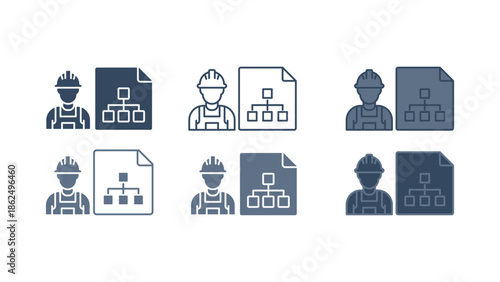 Construction Management and Project Planning Icon Set