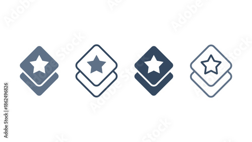Star Badge and Favorite Rating Icon Set