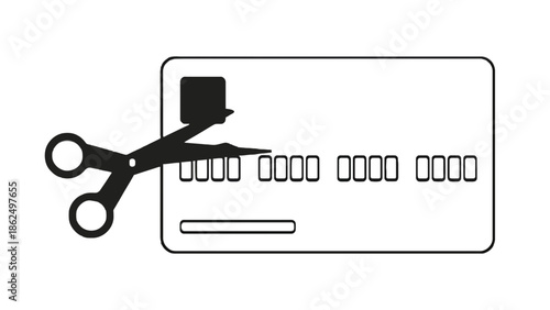 Scissors cutting a credit card to cancel it.