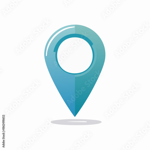 Location marker icon, map pin, navigation, flat design, solid color