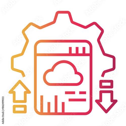 data integration Line Gradient Icon