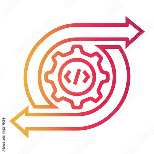 data integration Line Gradient Icon