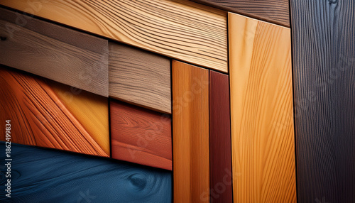 Various Colors Of Wood Arranged In A Selection