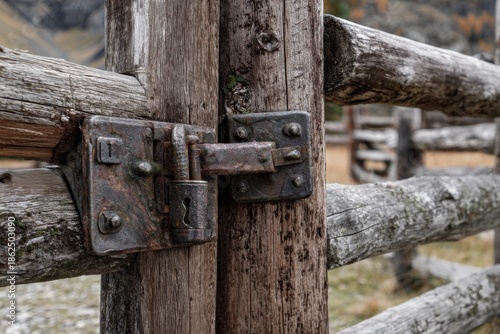 Close-up of an aged wooden gate latch (1)