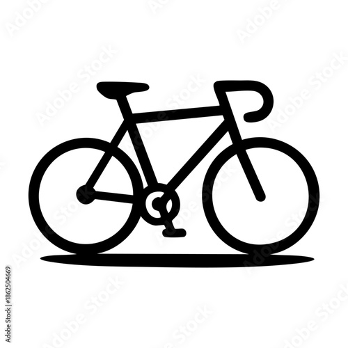 Black Bicycle Illustration on White Background.