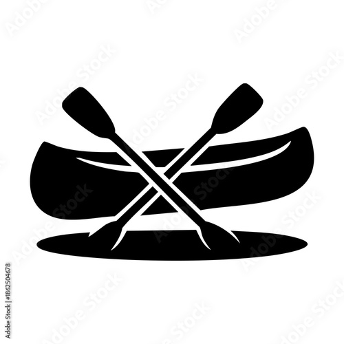 Canoe with Paddles Crossing Over.