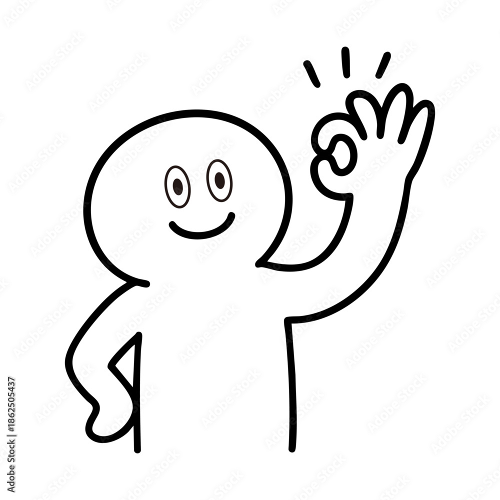 Fototapeta premium OKをする棒人間