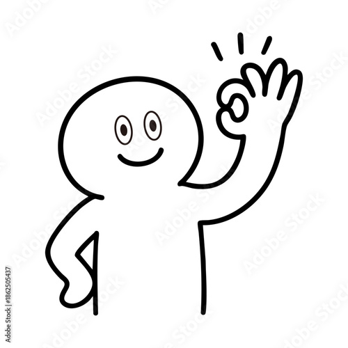 OKをする棒人間
