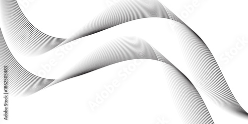 Abstract wave element for design. Digital frequency track equalizer. Stylized line art background. Vector illustration. Wave with lines created using blend tool. Curved wavy line, smooth stripe.