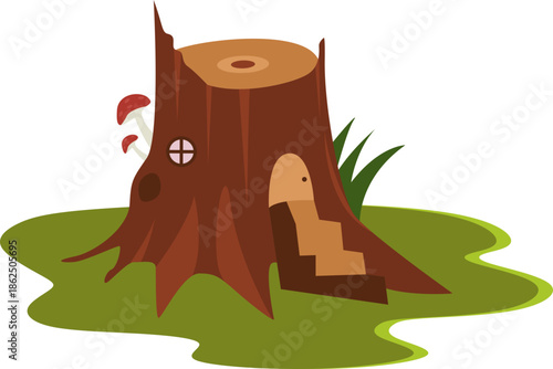 Fairytale Home Forest Illustration Element