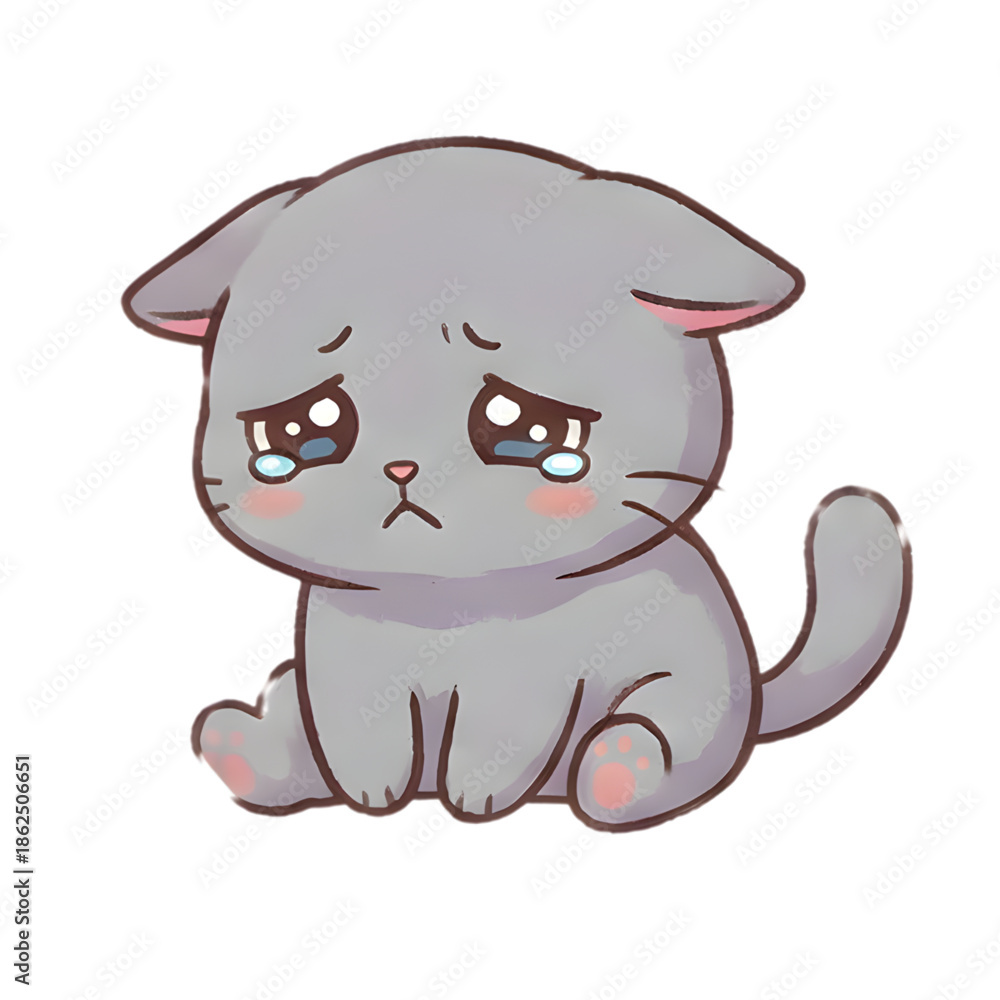 Fototapeta premium Kawaii Cat Sticker Pack Vector